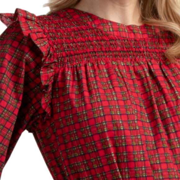 LEA Blackwatch Smocked Yoke Mini Dress - Picture 2 of 3